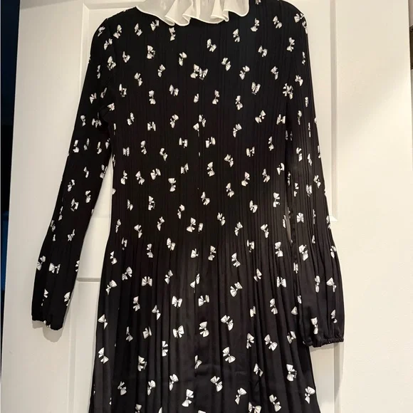 MAJE Rockale Bow Print Tie Neck Long Sleeve Dress - Picture 5 of 7